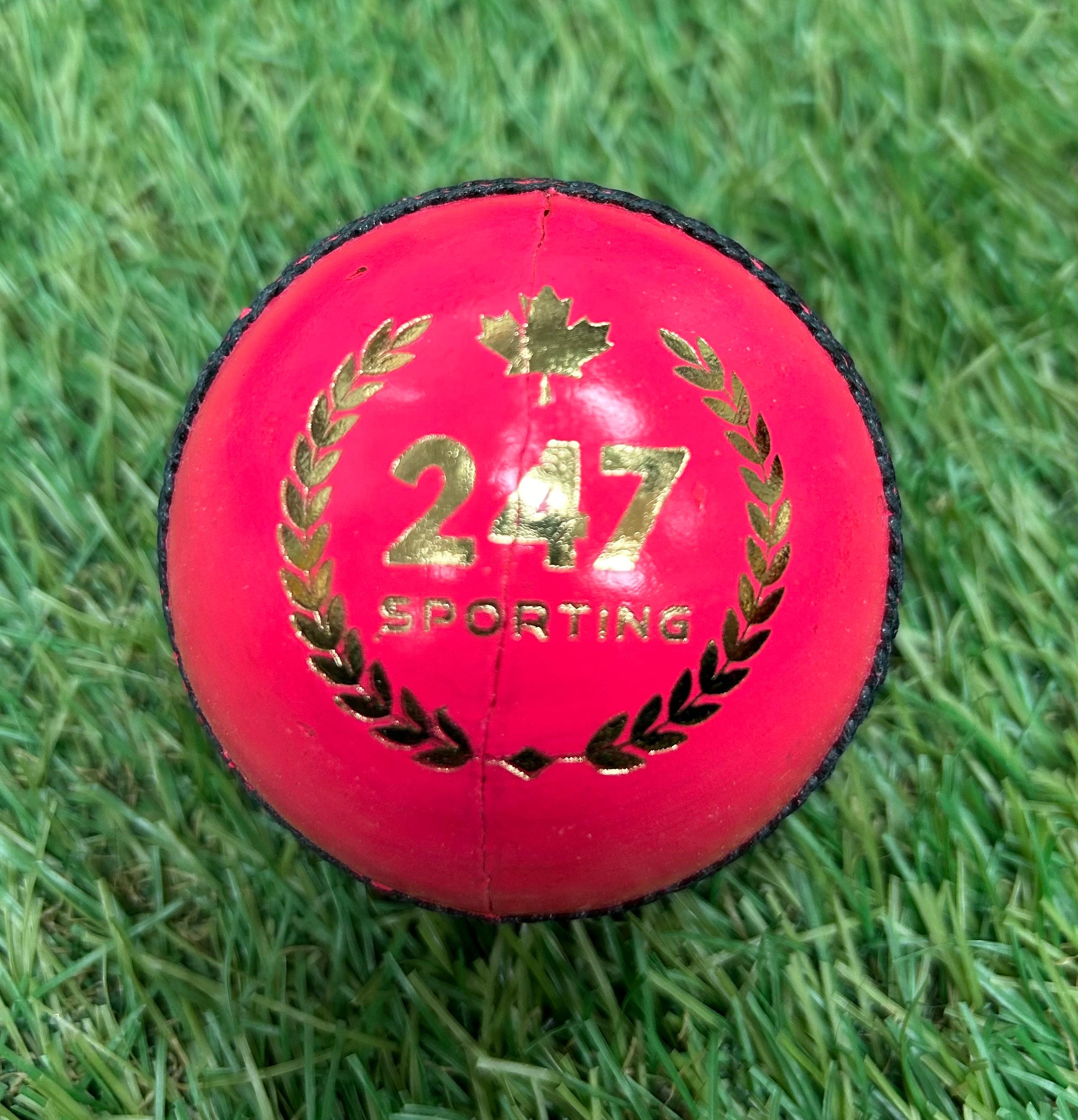 247 Original Turf Pink Leather Cricket Ball