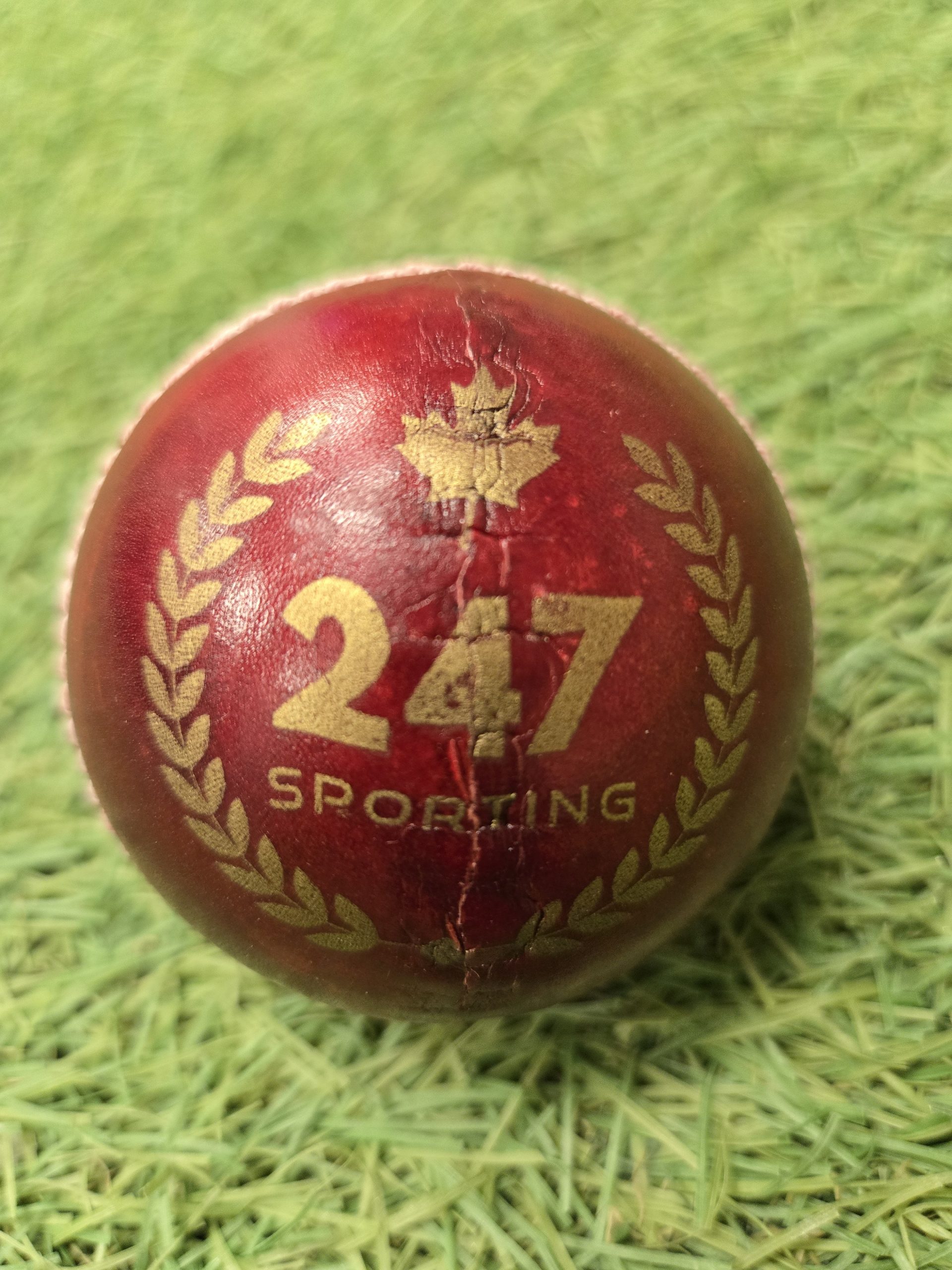 247 Club Grade Red Leather Cricket Ball