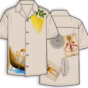 Luxury Ethnic Onam Konnapuvu Sailor Shirt