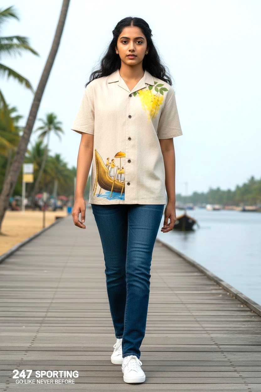 Luxury Ethnic Onam Konnapuvu Sailor Shirt
