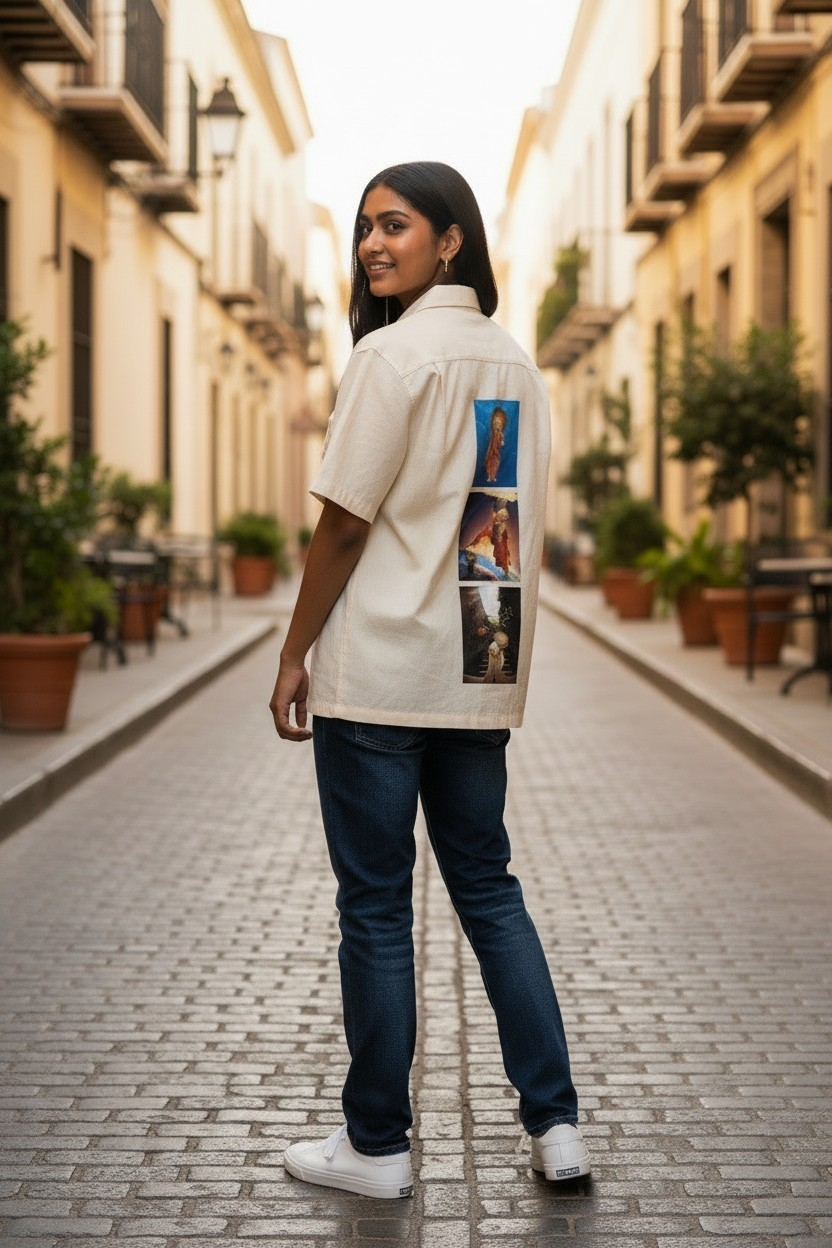 Luxury Ethnic Onam Aksharamala Sailor Shirt